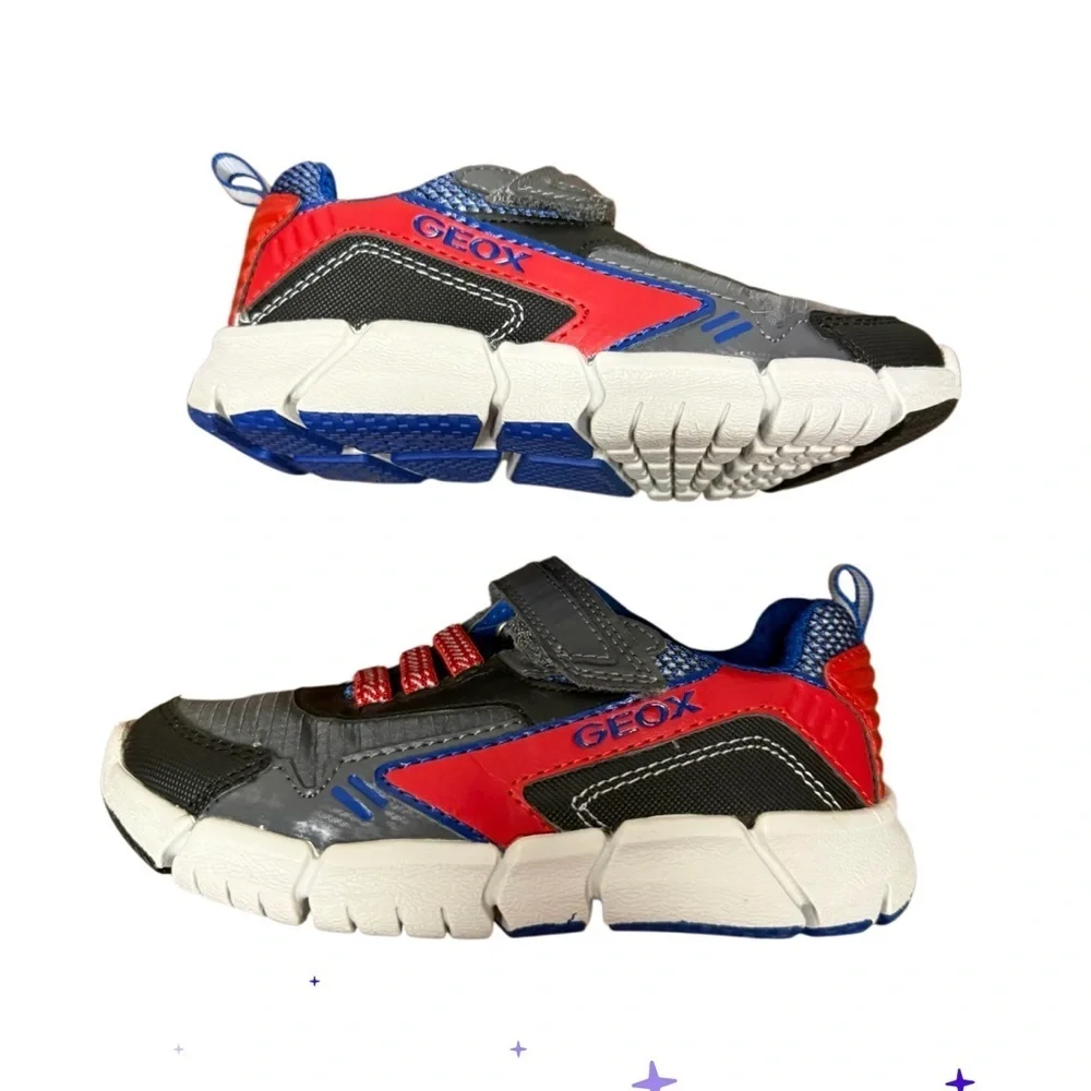 Geox Flexyper Kids' Sneakers in Gray, Red, and Blue-NWOT Size 10.5
